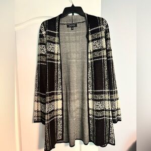 Kasper Black and White Cardigan Sweater